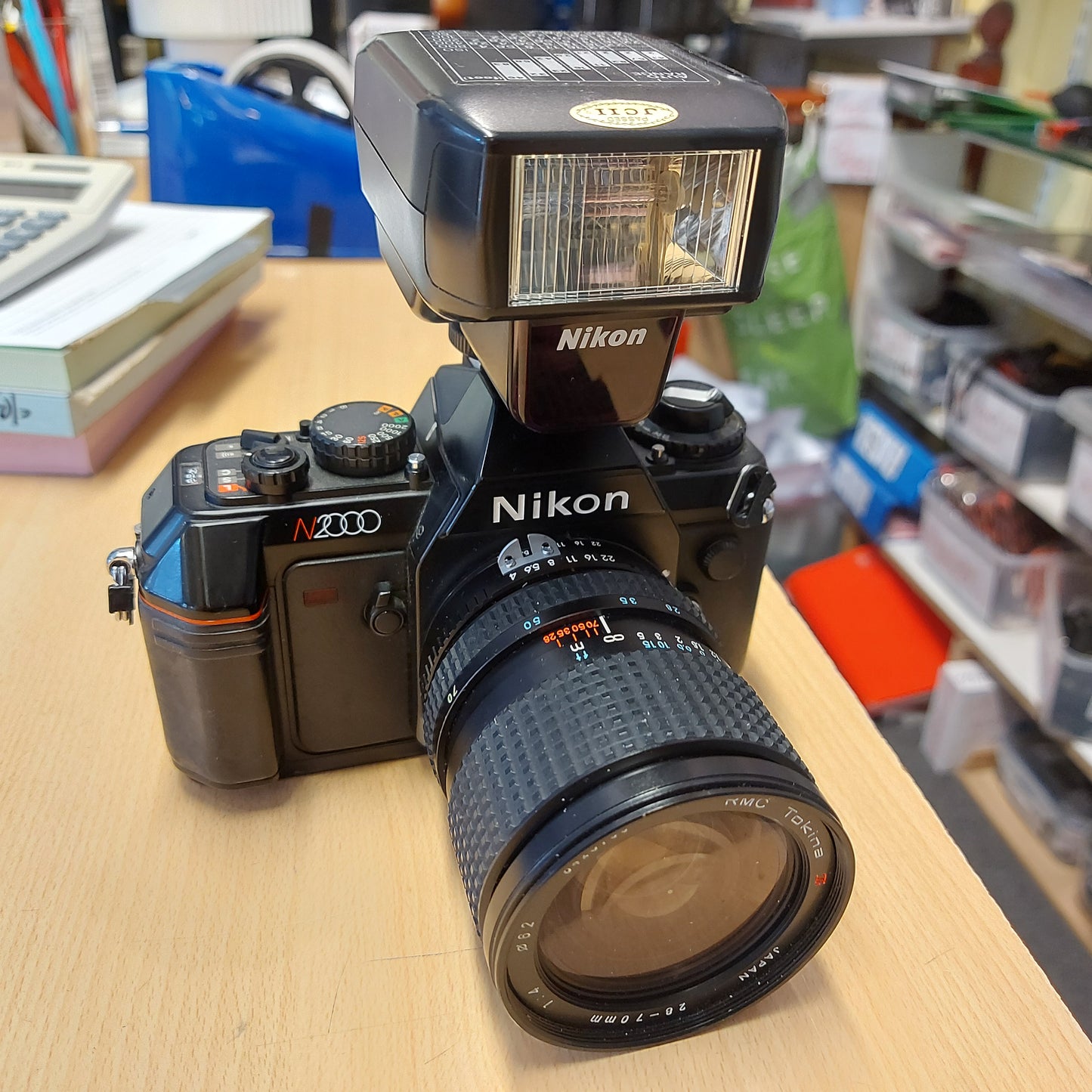 Nikon n2000 + 28-70mm Tokina (UK F301 model) + SB23 Flashgun - Clock Tower Cameras
