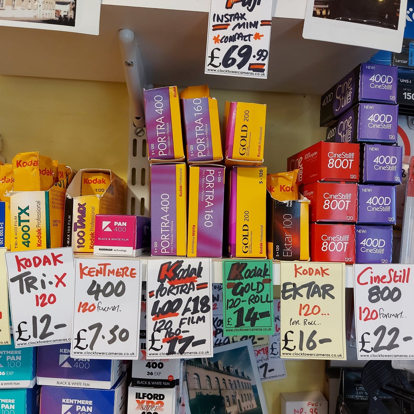 120 (medium format) colour and black & white film
